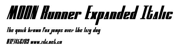 MOON Runner Expanded Italic.ttf字體轉換器圖片