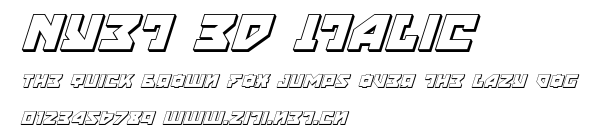 Nyet 3D Italic.ttf字體轉換器圖片