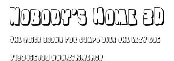 Nobody's Home 3D.ttf字體轉換器圖片