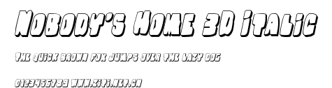 Nobody's Home 3D Italic.ttf字體轉換器圖片