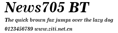 News705 BT.ttf字體轉換器圖片