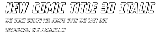 New Comic Title 3D Italic.ttf字體轉換器圖片