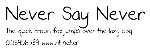 Never Say Never.ttf字體轉換器圖片