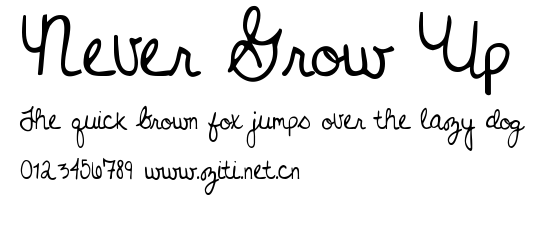 Never Grow Up.ttf字體轉換器圖片