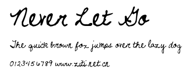 Never Let Go.ttf字體轉換器圖片