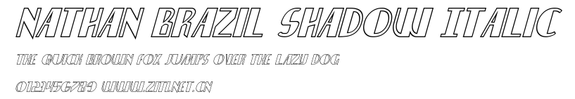 Nathan Brazil Shadow Italic.ttf字體轉換器圖片