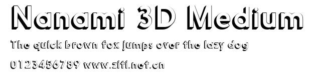 Nanami 3D Medium.otf字體轉換器圖片