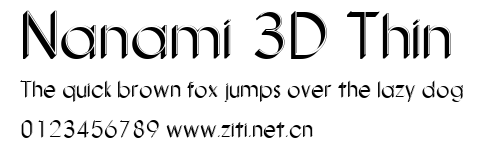 Nanami 3D Thin.otf字體轉換器圖片