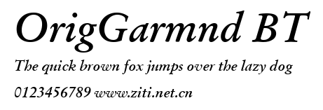 OrigGarmnd BT.ttf字體轉換器圖片