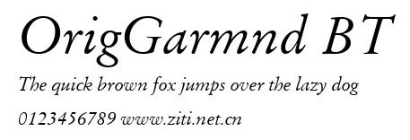 OrigGarmnd BT.ttf字體轉換器圖片