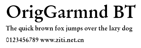 OrigGarmnd BT.ttf字體轉換器圖片