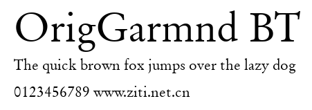 OrigGarmnd BT.ttf字體轉換器圖片