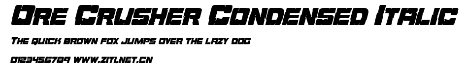 Ore Crusher Condensed Italic.ttf字體轉換器圖片