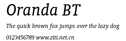 Oranda BT.ttf字體轉換器圖片