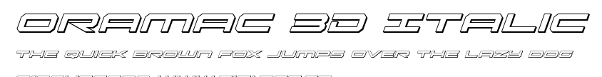 Oramac 3D Italic.ttf字體轉換器圖片