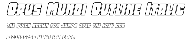 Opus Mundi Outline Italic.ttf字體轉換器圖片