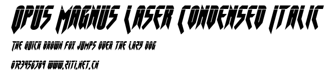 Opus Magnus Laser Condensed Italic.ttf字體轉換器圖片