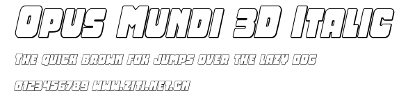 Opus Mundi 3D Italic.ttf字體轉換器圖片
