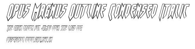 Opus Magnus Outline Condensed Italic.ttf字體轉換器圖片