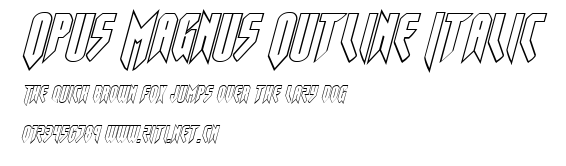 Opus Magnus Outline Italic.ttf字體轉換器圖片