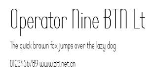 Operator Nine BTN Lt.ttf字體轉換器圖片