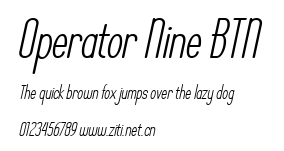 Operator Nine BTN.ttf字體轉換器圖片
