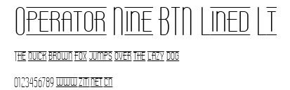 Operator Nine BTN Lined Lt.ttf字體轉換器圖片
