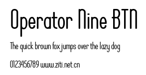 Operator Nine BTN.ttf字體轉換器圖片