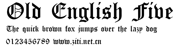 Old English Five.ttf字體轉換器圖片