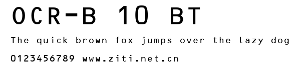OCR-B 10 BT.ttf字體轉換器圖片