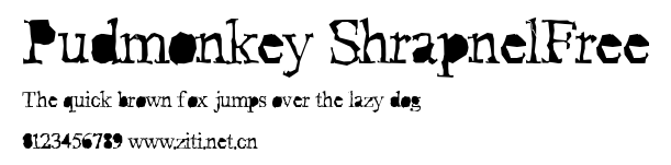 Pudmonkey ShrapnelFree.ttf字體轉換器圖片