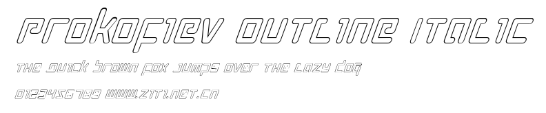 Prokofiev Outline Italic.ttf字體轉換器圖片