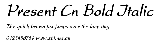 Present Cn Bold Italic.ttf字體轉換器圖片