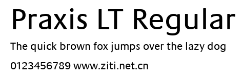 Praxis LT Regular.ttf字體轉換器圖片