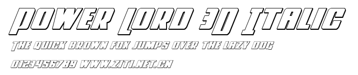 Power Lord 3D Italic.ttf字體轉換器圖片