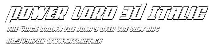 Power Lord 3D Italic.ttf字體轉換器圖片
