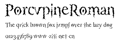 PorcupineRoman.ttf字體轉換器圖片