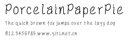 PorcelainPaperPie.ttf字體轉換器圖片