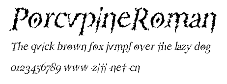 PorcupineRoman.ttf字體轉換器圖片