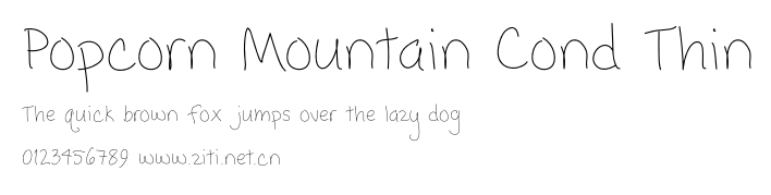 Popcorn Mountain Cond Thin.otf字體轉換器圖片