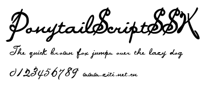 PonytailScriptSSK.ttf字體轉換器圖片