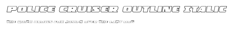 Police Cruiser Outline Italic.ttf字體轉換器圖片