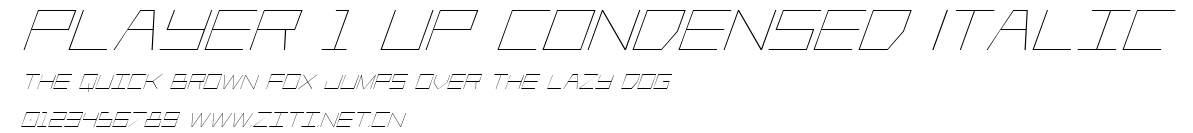 Player 1 Up Condensed Italic.ttf字體轉換器圖片