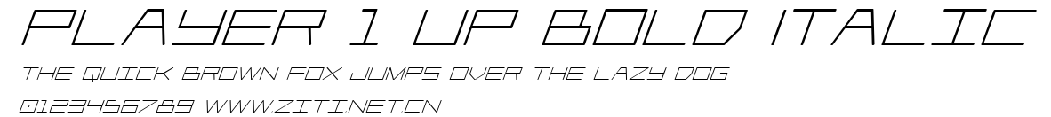Player 1 Up Bold Italic.ttf字體轉換器圖片