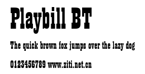 Playbill BT.ttf字體轉換器圖片