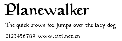 Planewalker.ttf字體轉換器圖片