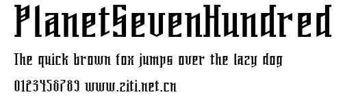 PlanetSevenHundred.ttf字體轉換器圖片