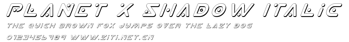Planet X Shadow Italic.ttf字體轉換器圖片