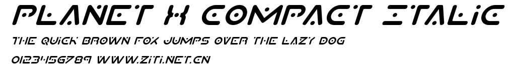 Planet X Compact Italic.ttf字體轉換器圖片