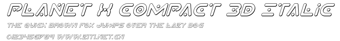 Planet X Compact 3D Italic.ttf字體轉換器圖片